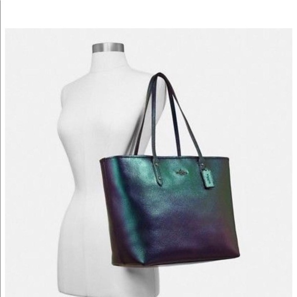 Coach Handbags - COACH HOLOGRAM LEATHER CITY TOTE #22550